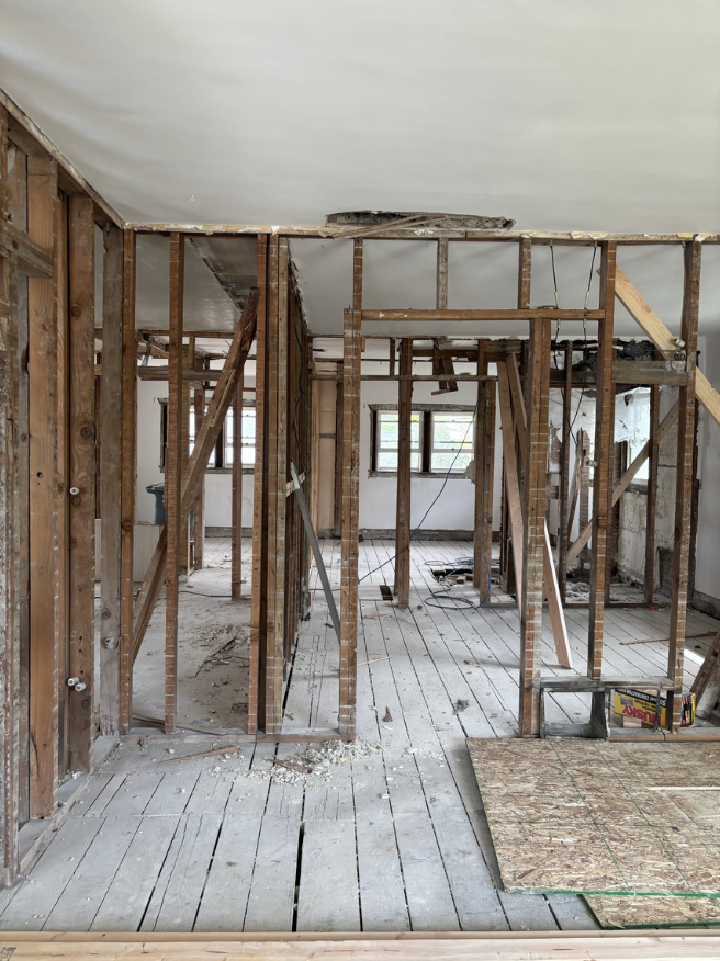 structured basement wall knockdown